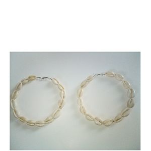 Beautiful oversized cowrie shell hoop earrings